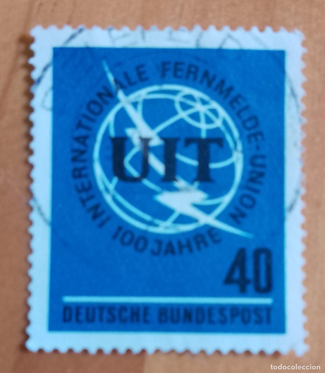 Sellos: ALEMANIA - V/F 40 - A&Ntilde;O 1965 - UIT, CENTENARIO UNI&Oacute;N INTERNACIONAL TELECOMUNICACIONES - YV 337