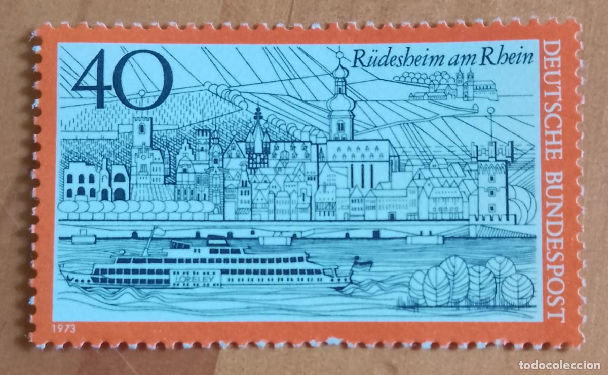 Sellos: ALEMANIA - V/F 40 - A&Ntilde;O 1973 - R&Uuml;DESHEIM AM RHEIN, CIUDAD DE ALEMANIA