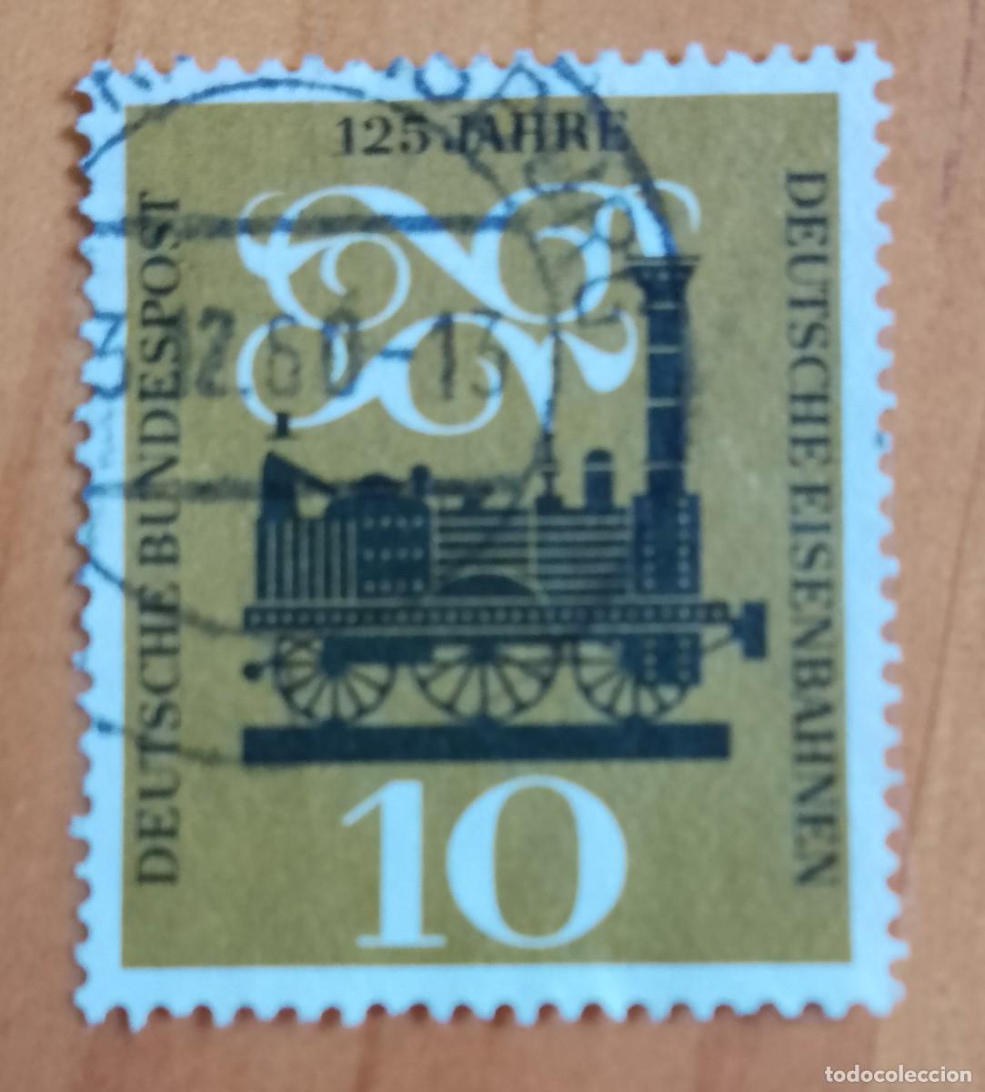 Sellos: ALEMANIA - V/F 10 - A&Ntilde;O 1960 - 125 A&Ntilde;OS DE FERROCARRILES ALEMANES