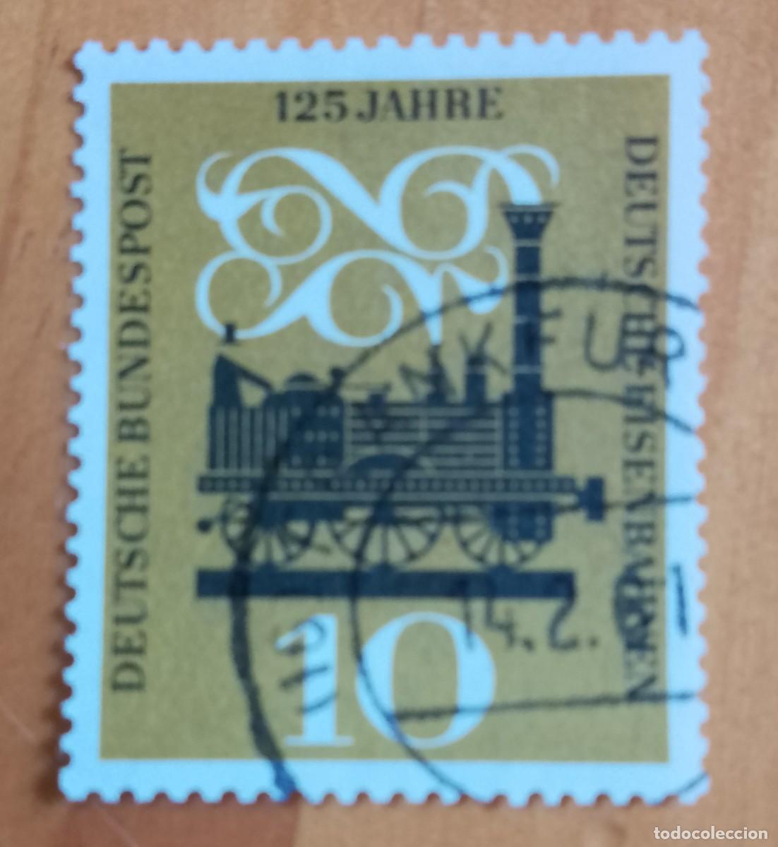 Sellos: ALEMANIA - V/F 10 - A&Ntilde;O 1960 - 125 A&Ntilde;OS DE FERROCARRILES ALEMANES
