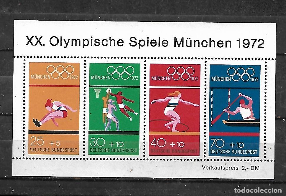 Sellos: 1972: HOJA SOUVENIR &rdquo;Juegos Ol&iacute;mpicos. Munich, Alemania&rdquo; (MNH**)