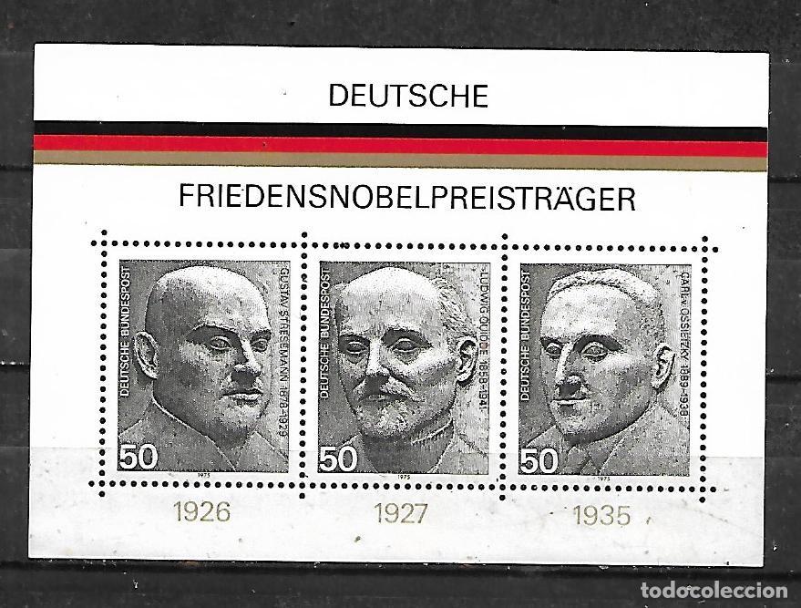 Sellos: 1975: HOJA SOUVENIR &rdquo;Premios Nobel alemanes&rdquo; (MNH**)