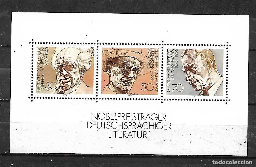 Sellos: 1978: HOJA SOUVENIR &rdquo;Premios Nobel alemanes de literatura&rdquo; (MNH**)