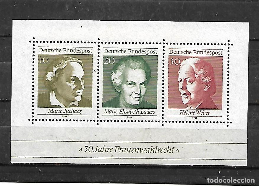 Sellos: 1969: HOJA SOUVENIR &rdquo;Luchadoras por el voto femenino&rdquo; (MNH**)
