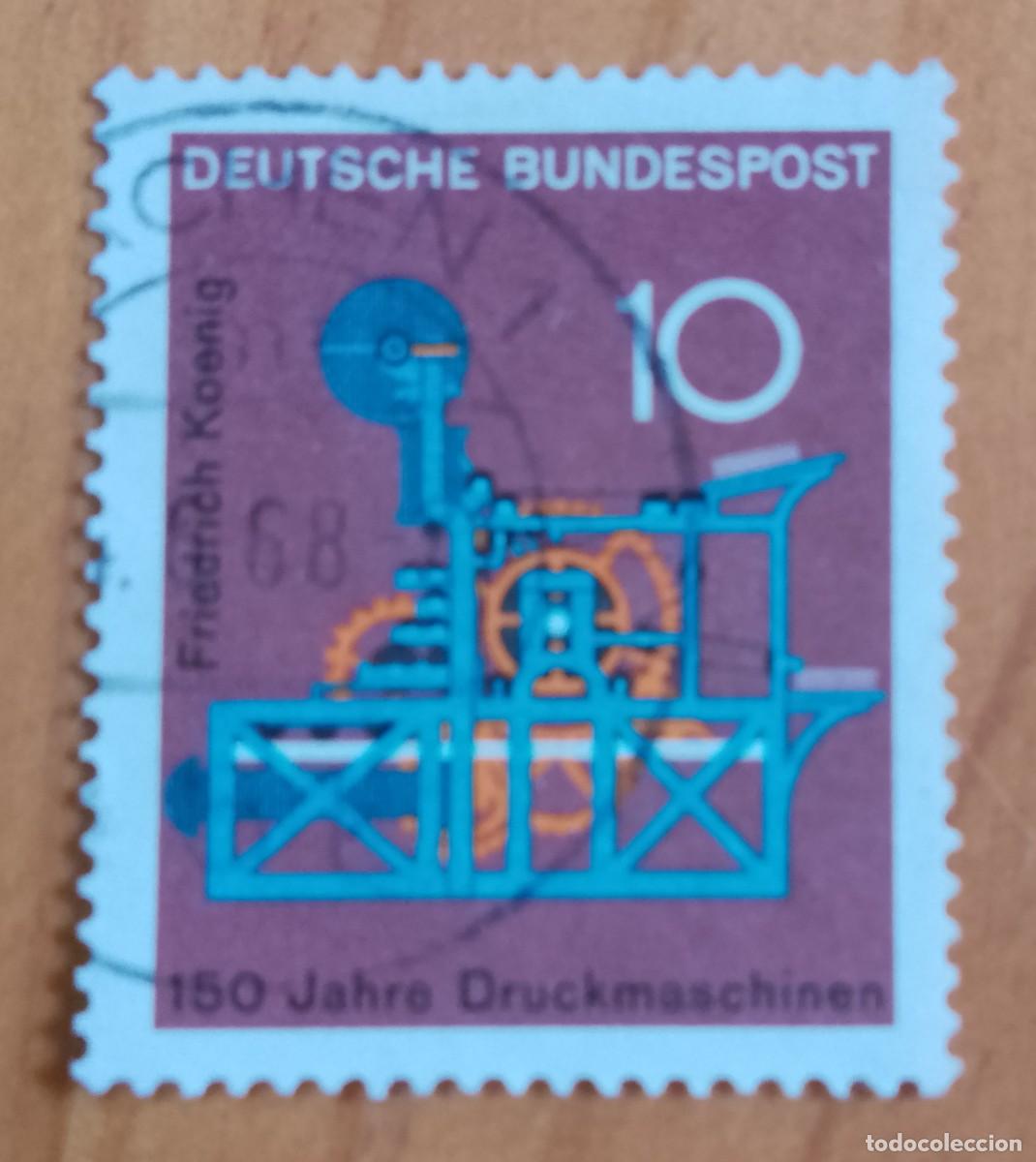 Sellos: ALEMANIA - V/F 10 - A&Ntilde;O 1968 - 150 A&Ntilde;OS DE M&Aacute;QUINAS DE IMPRESI&Oacute;N. CIENCIA Y T&Eacute;CNICA.
