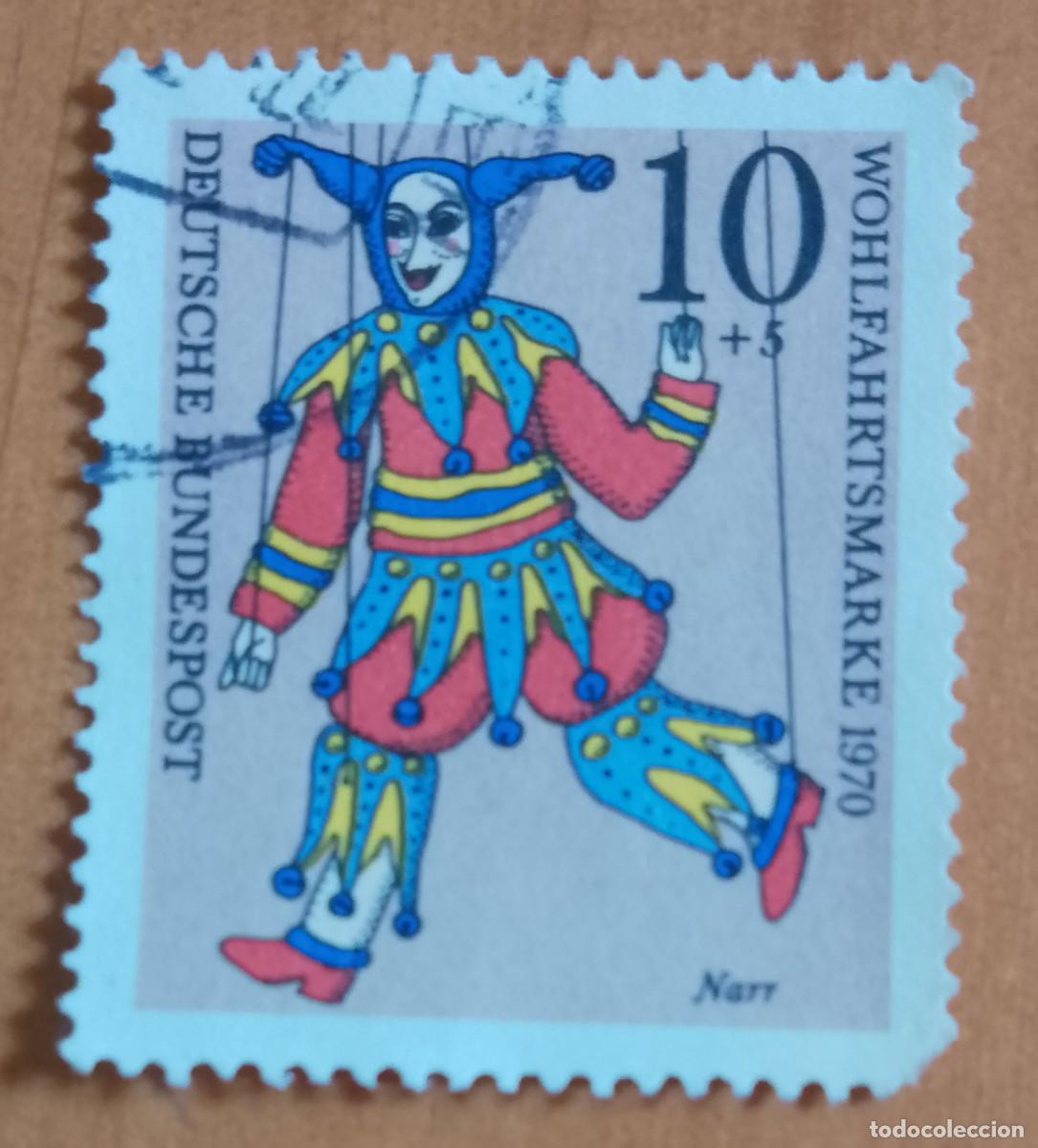 Sellos: ALEMANIA - V/F 10 - SELLO DE BIENESTAR 1970 - NARR=TONTO