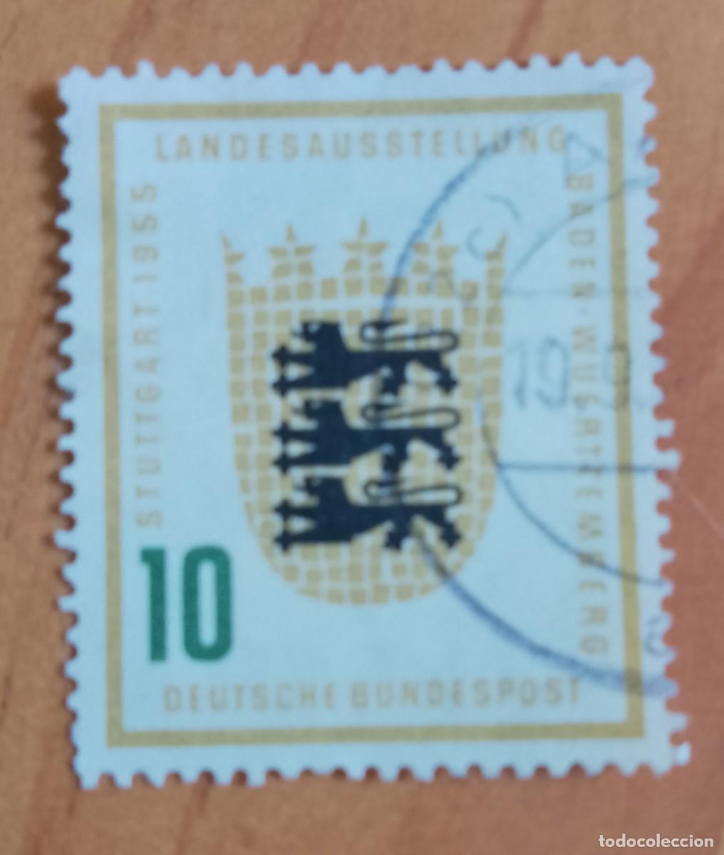 Sellos: ALEMANIA - V/F 10 - STUTTGART 1955, EXPOSICI&Oacute;N ESTATAL DE BADEN-W&Uuml;ERTTEMBERG - YV 90