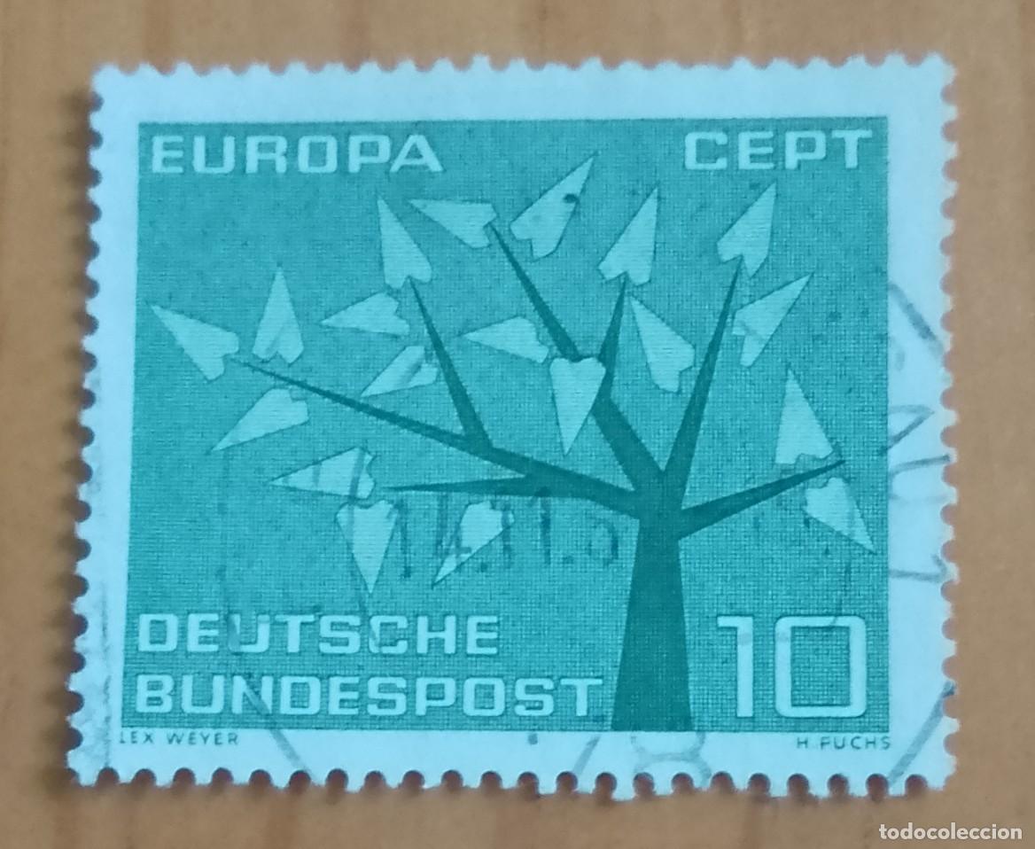 Sellos: ALEMANIA - V/F 10 - EUROPA, CEPT - ARBOL, DISE&Ntilde;O DE LEX WEYER - YV 255