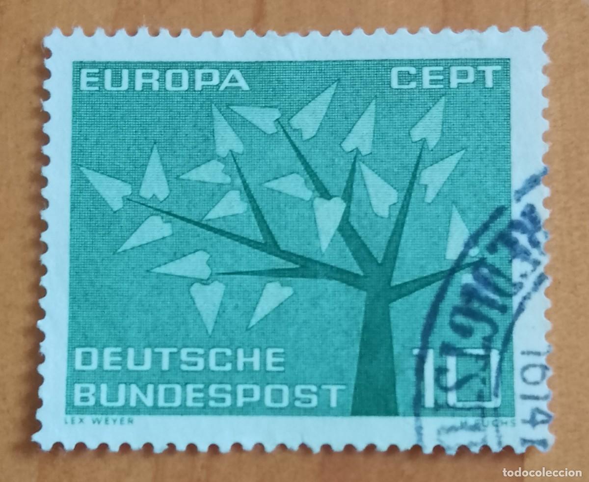 Sellos: ALEMANIA - V/F 10 - EUROPA, CEPT - ARBOL, DISE&Ntilde;O DE LEX WEYER - YV 255