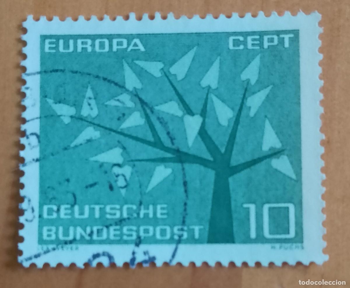 Sellos: ALEMANIA - V/F 10 - EUROPA, CEPT - ARBOL, DISE&Ntilde;O DE LEX WEYER - YV 255