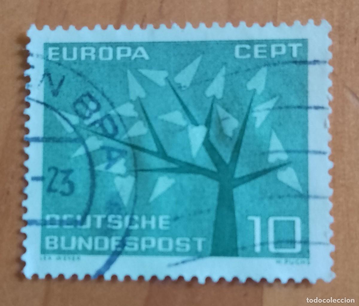 Sellos: ALEMANIA - V/F 10 - EUROPA, CEPT - ARBOL, DISE&Ntilde;O DE LEX WEYER - YV 255