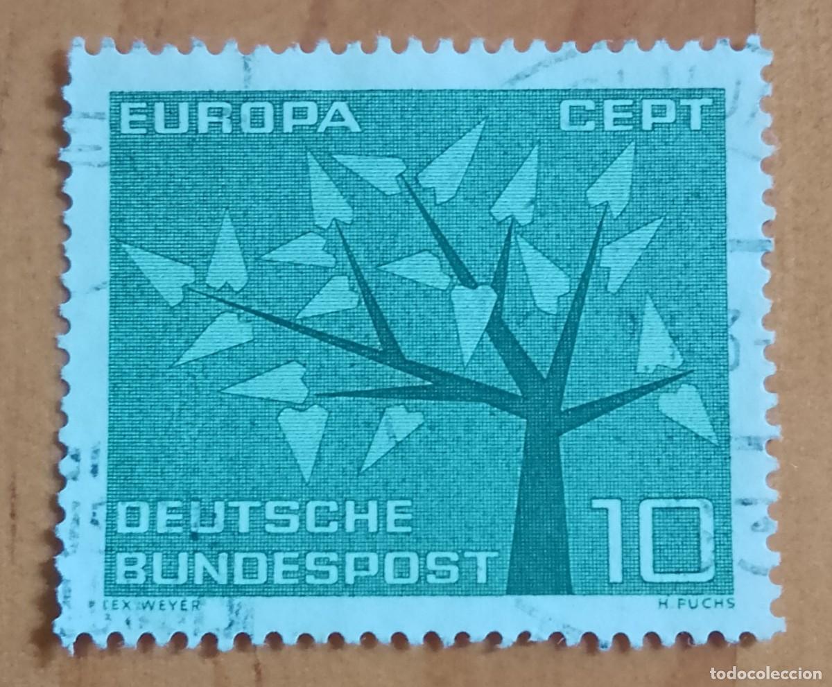 Sellos: ALEMANIA - V/F 10 - EUROPA, CEPT - ARBOL, DISE&Ntilde;O DE LEX WEYER - YV 255