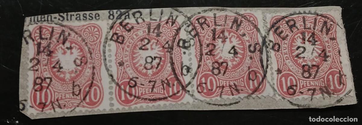 Selos: Imperio alem&aacute;n 1880 TIRA DE 4 10PF