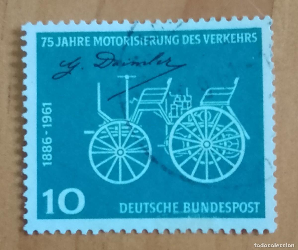 Sellos: ALEMANIA - V/F 10 - 75 A&Ntilde;OS DE MOTORIZACI&Oacute;N DEL TRANSPORTE 1886.1961
