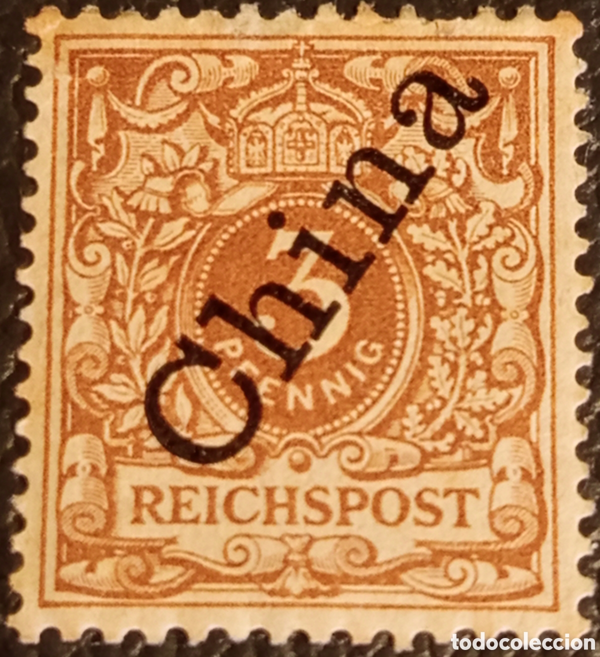 Sellos: Sello Alem&aacute;n Oficinas en China 1898 - 3 Pf Krone Mi 1IIb con Charnela (MH)