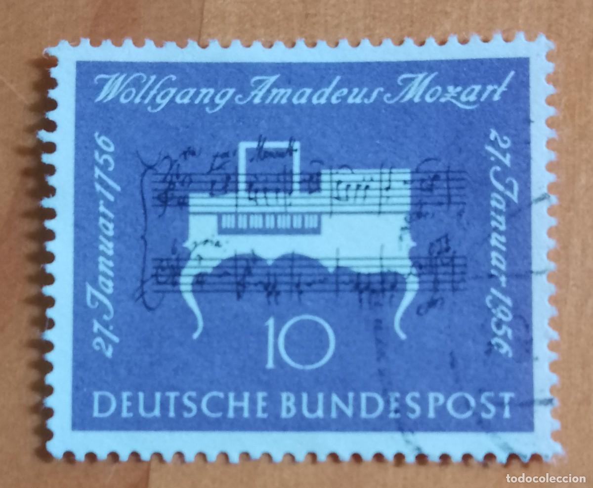 Sellos: ALEMANIA - V/F 10 - 27 ENERO 1956 BICENTENARIO DEL NACIMIENTO DE WOLFANG AMADEUS MOZART