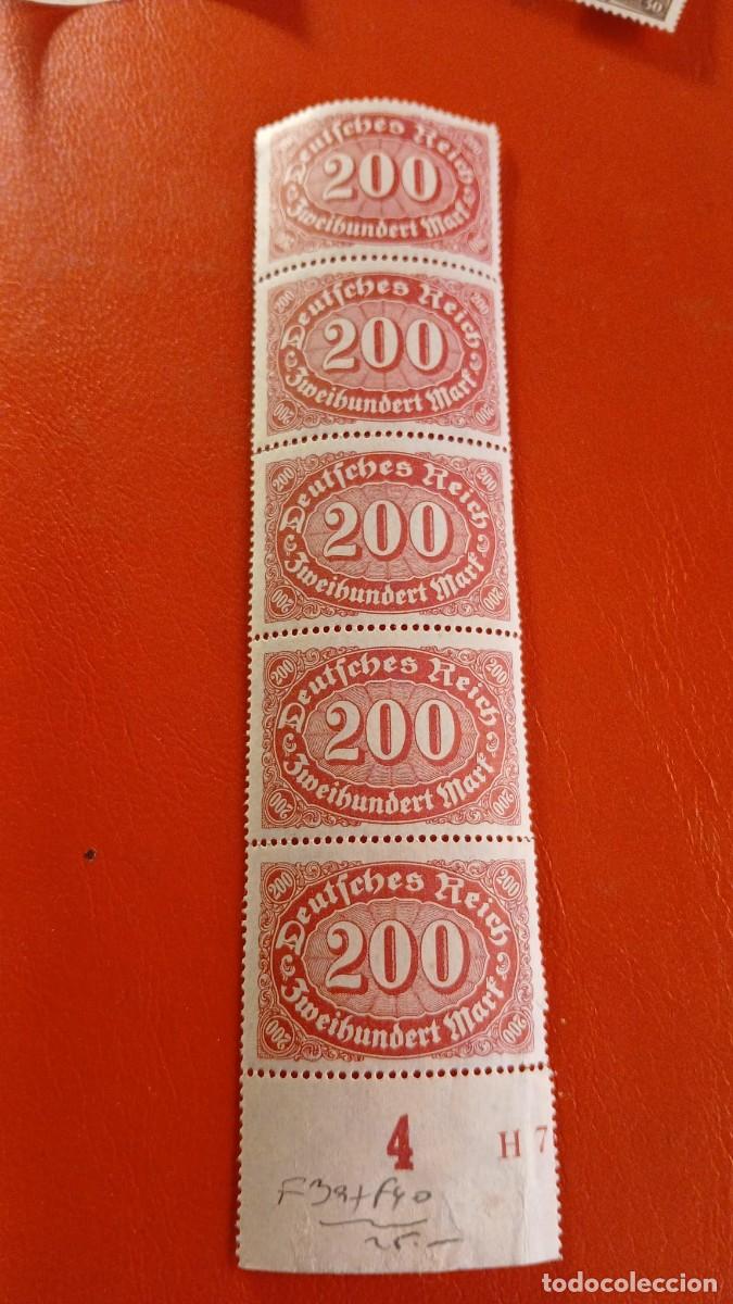 Sellos: Tira de 5 vertical con parte de HAN y error de placa