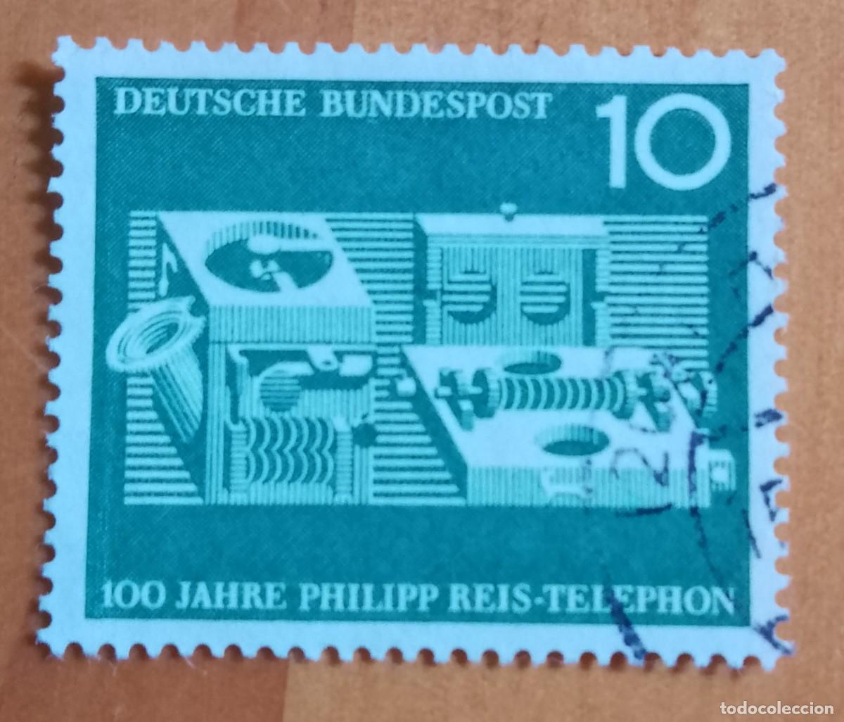 Sellos: ALEMANIA - V/F 10 - 100 A&Ntilde;OS DE PHILIPP REIS, PIONERO DEL TEL&Eacute;FONO
