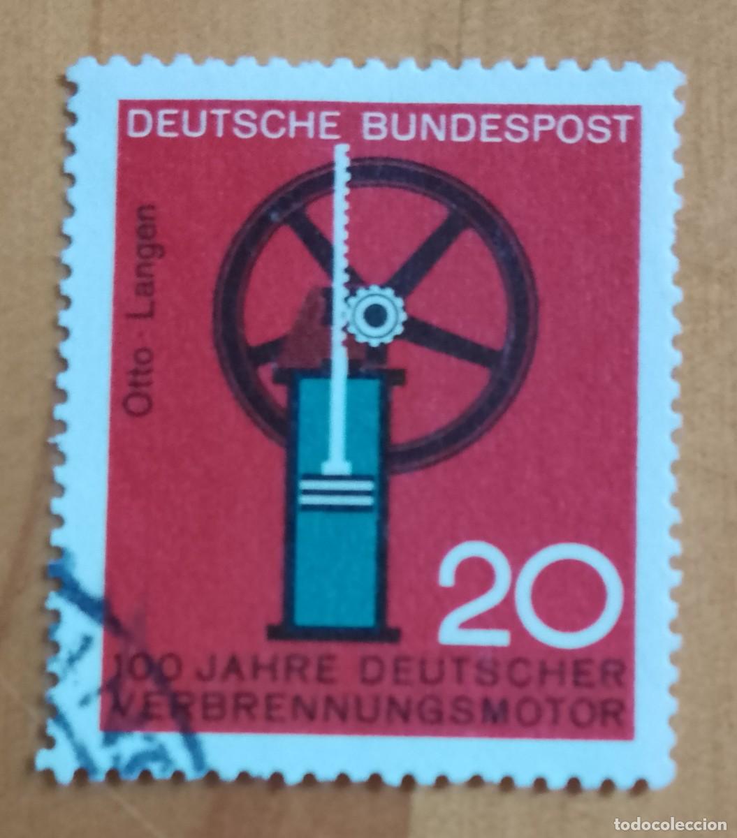 Sellos: ALEMANIA - V/F 20 - A&Ntilde;O 1964, PRIMER MOTOR DE GAS, OTTO LANGEN - YV 312, MI 442