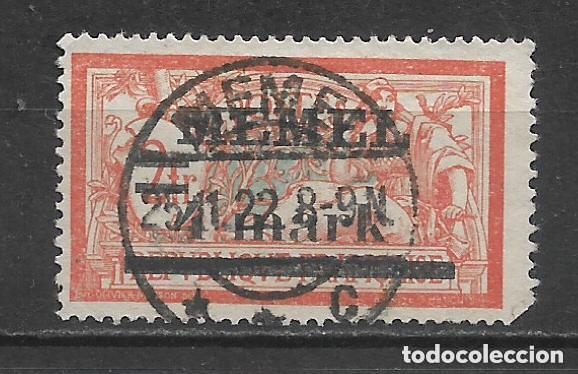 Sellos: alemania memel 1922 michel 31 usado 5&euro;- 28/14