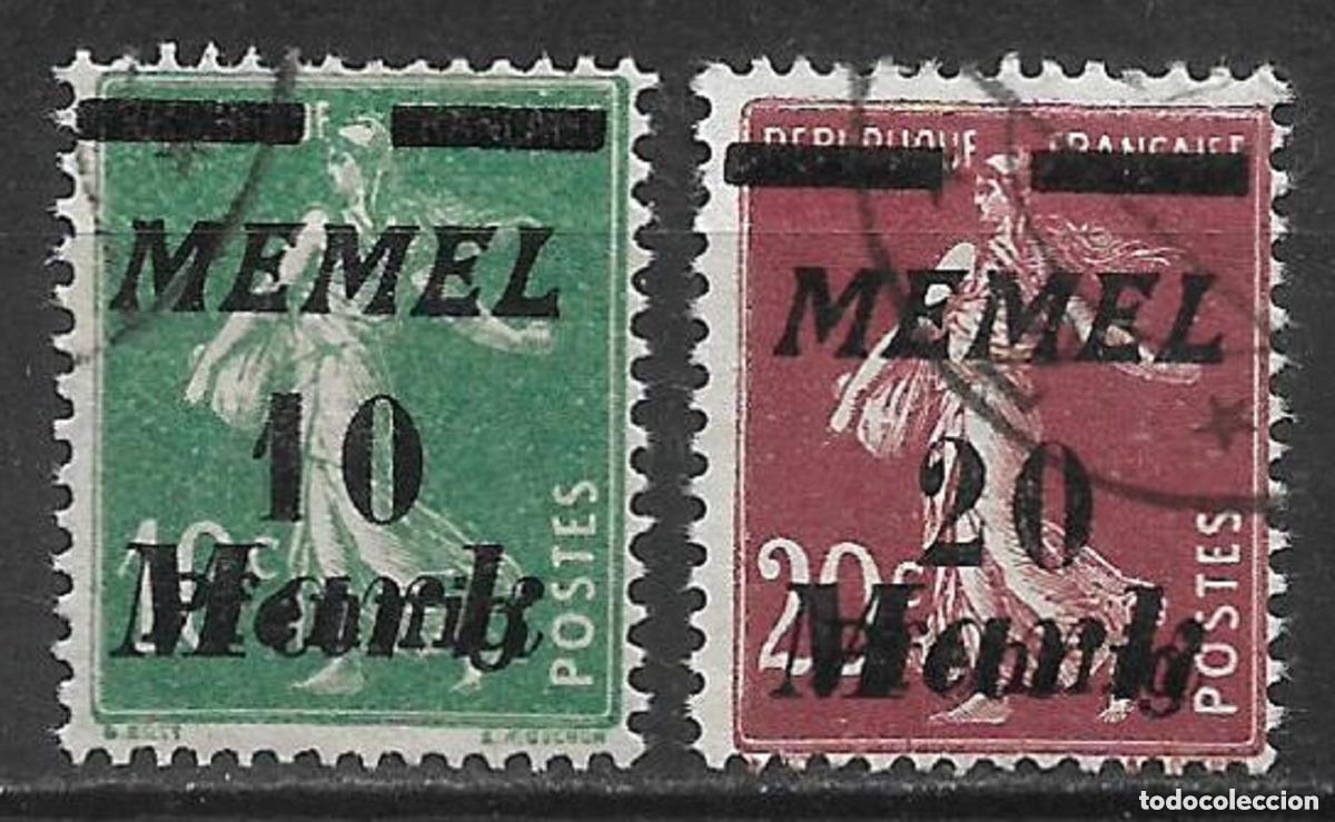 Sellos: Alemania Memel 1923 Michel 108 + 109 usado 16&euro;- 33-16