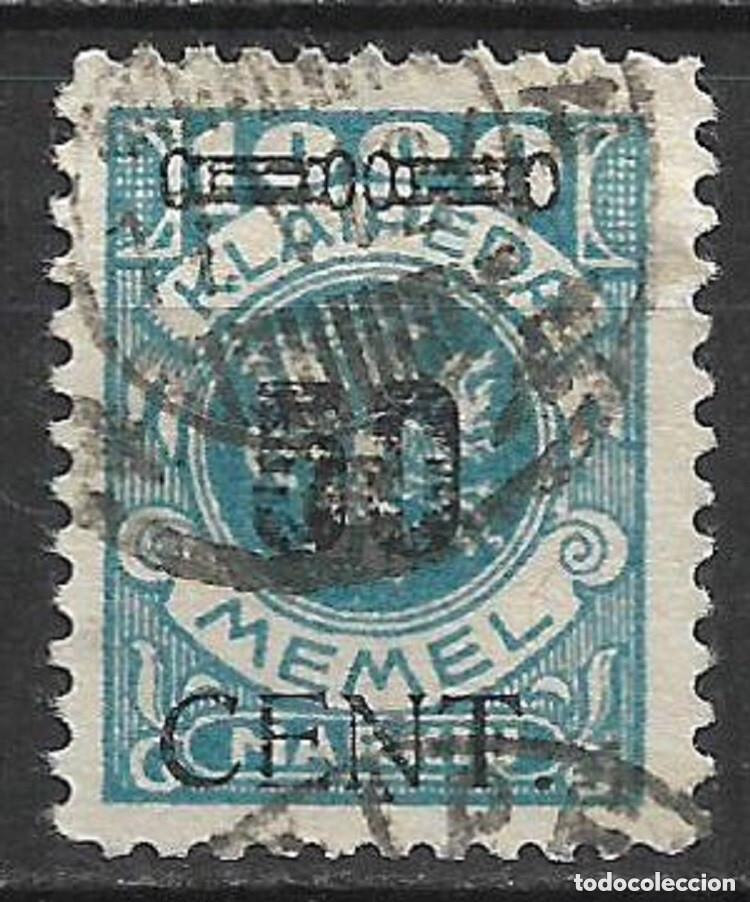 Sellos: Alemania Memel 1923 Michel 191 usado 15&euro;- 33-16