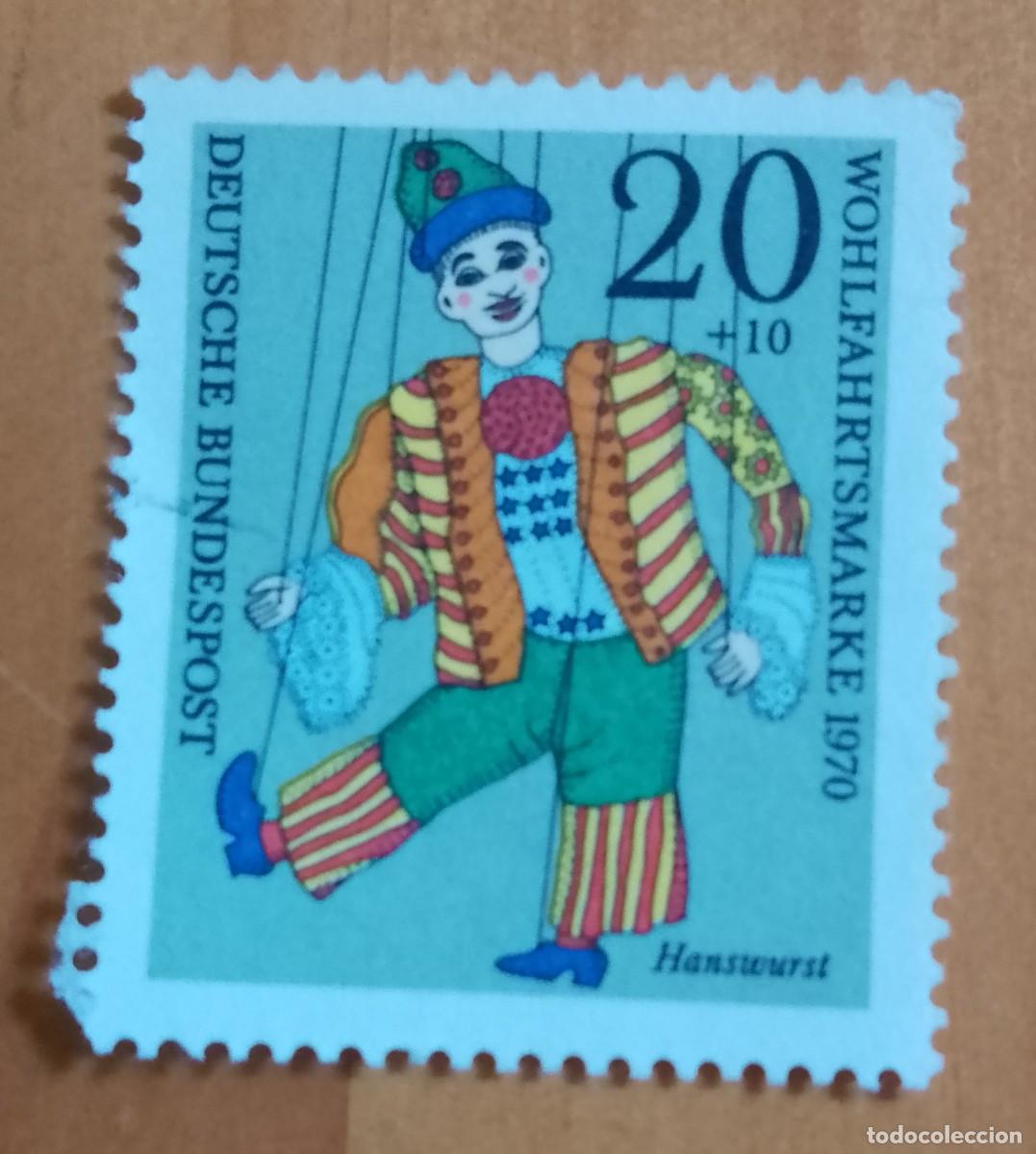 Sellos: ALEMANIA - V/F 20 + 10 - A&Ntilde;O 1983 - MARIONETA, PAYASO, BUF&Oacute;N