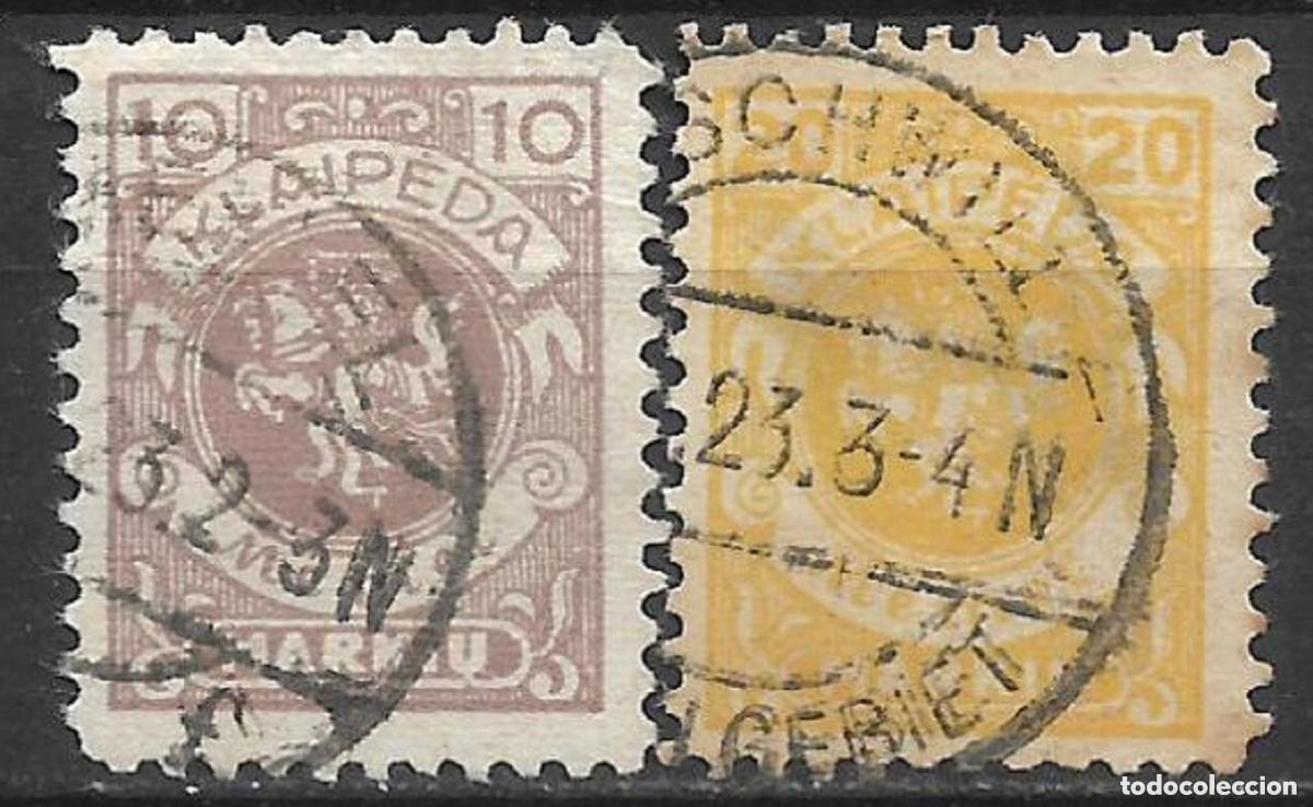 Sellos: Alemania Memel 1923 Michel 141 + 142 usado 17&euro; - 33-16
