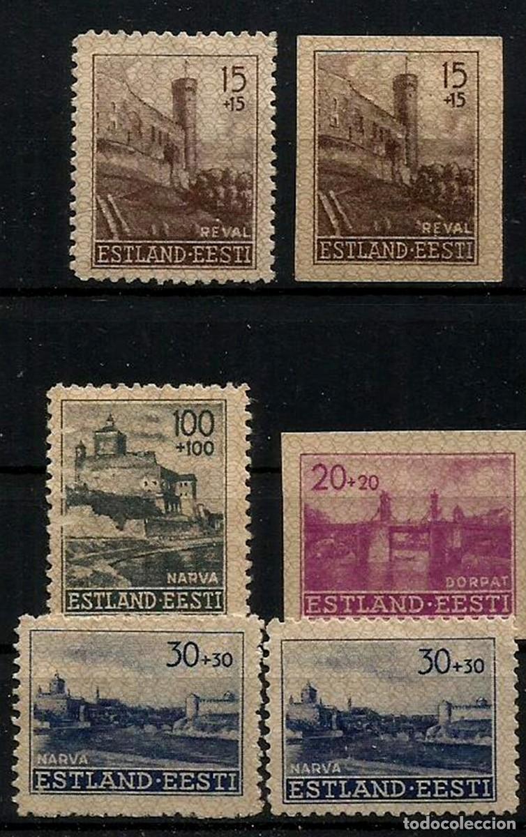 Sellos: ALEMANIA - OCUPACI&Oacute;N DE ESTONIA - II GM - DENTADOS E IMPERFORADOS - NUEVOS - BUEN VALOR