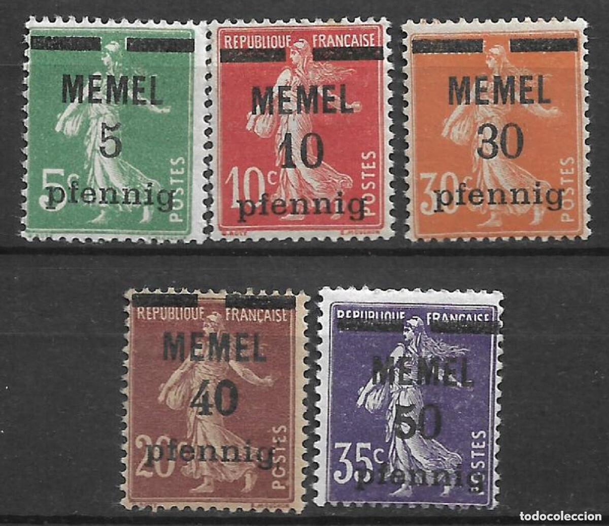 Sellos: Alemania Memel 1920 Michel 18/19 + 21/23 * mh 21&euro;- 33-16