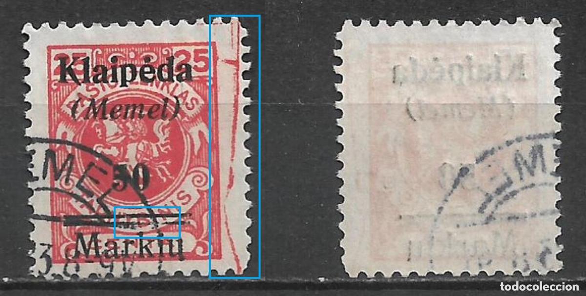 Sellos: Alemania Memel 1923 Michel 131 usado 15&euro; - 33-16