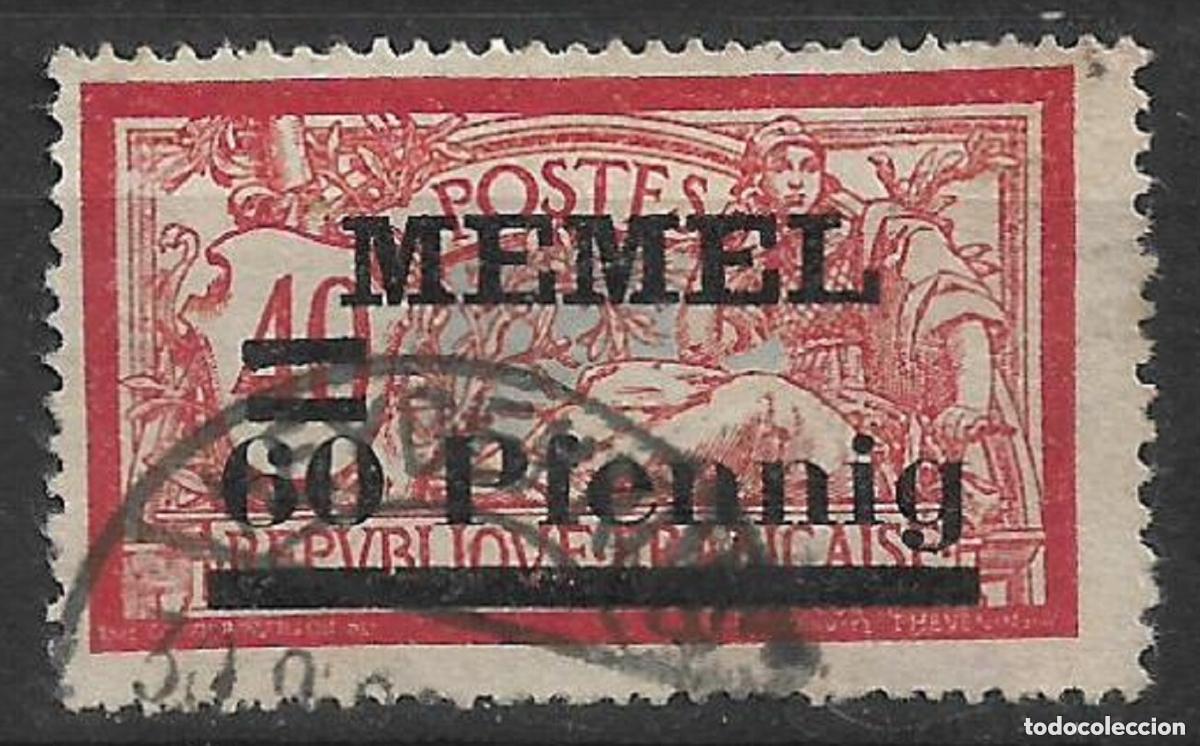 Sellos: Alemania Memel 1921 Michel 36 usado 25&euro;- 33-16