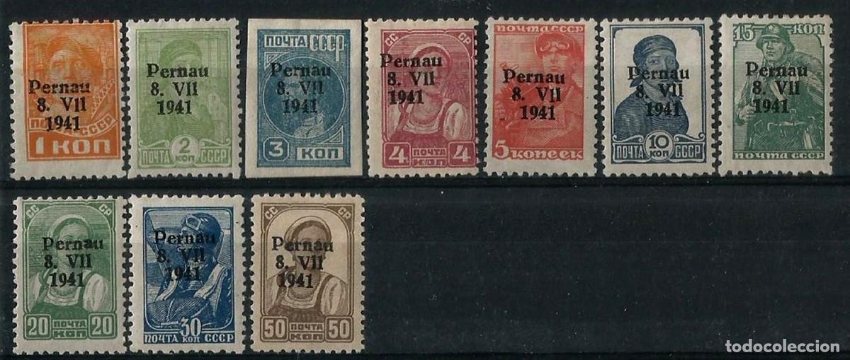 Sellos: ALEMANIA 1941 - OCUPACI&Oacute;N DE PERNAU DURANTE LA II GUERRA MUNDIAL - SERIE COMPLETA NUEVA