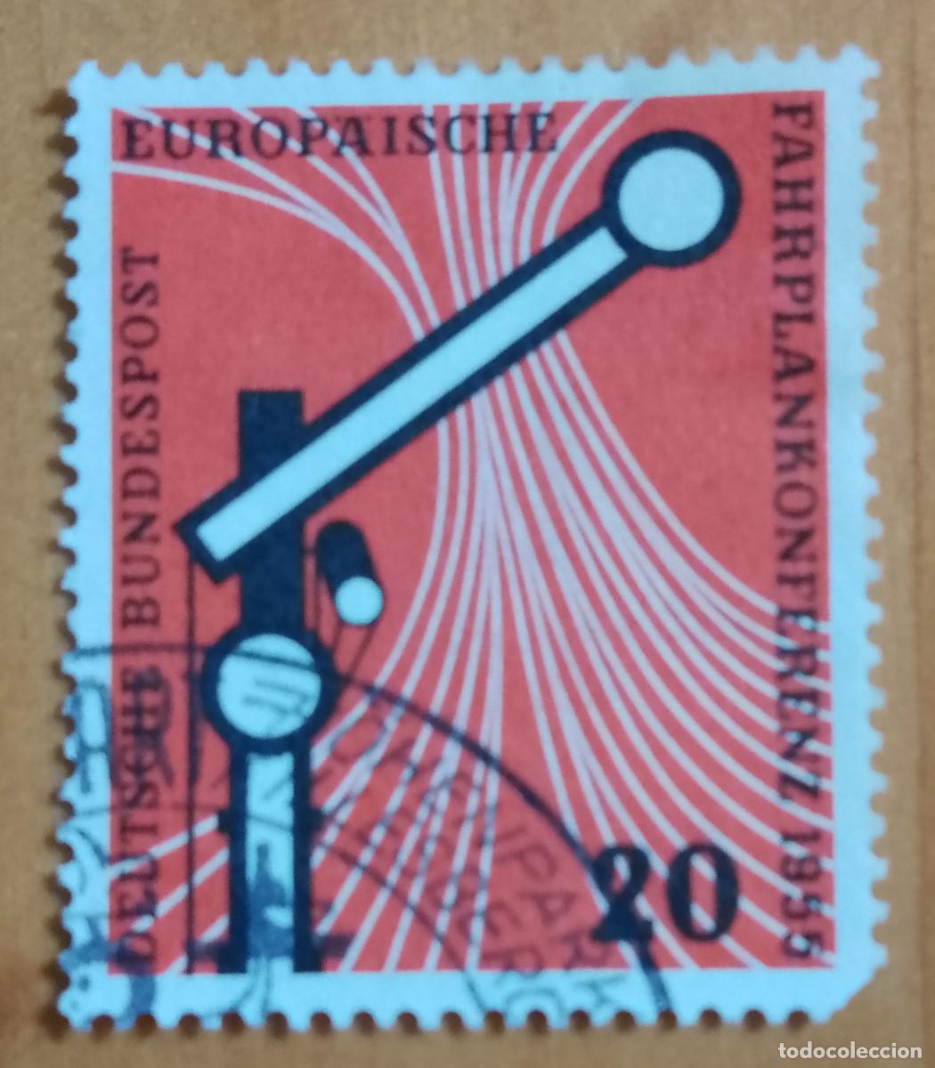 Sellos: ALEMANIA - V/F 20 - A&Ntilde;O 1955, CONFERENCIA SOBRE HORARIOS EUROPEOS CORREOS FEDERALES ALEMANES