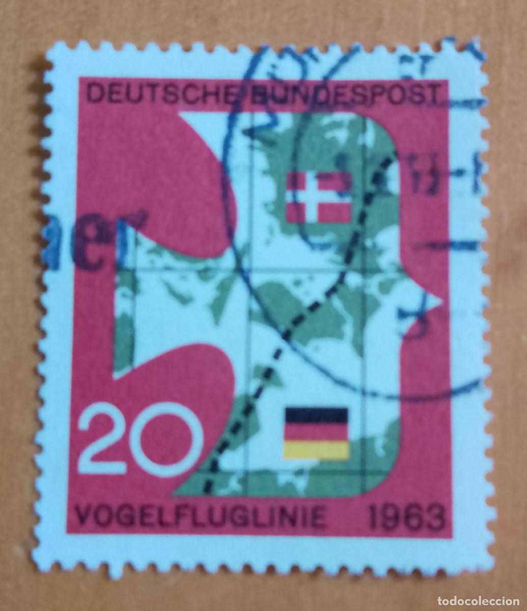 Sellos: ALEMANIA - V/F 20 - A&Ntilde;O 1963, RUTA DE MIGRACI&Oacute;N DE AVES