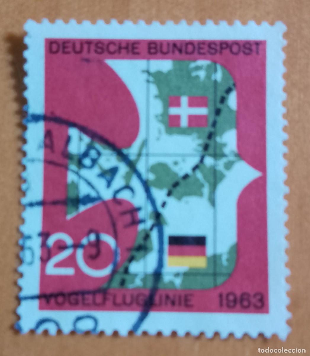 Sellos: ALEMANIA - V/F 20 - A&Ntilde;O 1963, RUTA DE MIGRACI&Oacute;N DE AVES