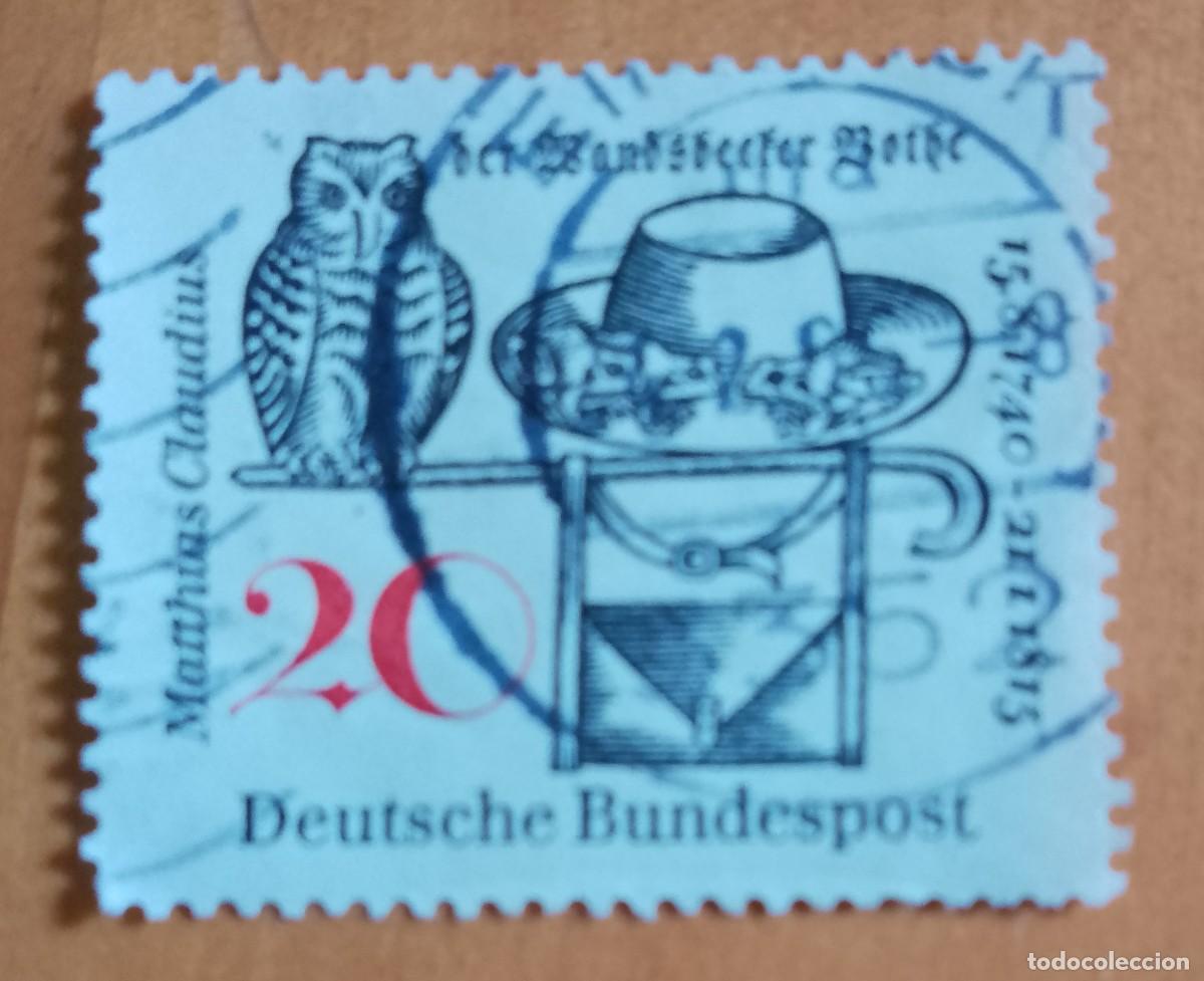 Sellos: ALEMANIA - V/F 20 - A&Ntilde;O 1965 - ANIVERSARIO DE MATTIHAS CLUDIUS,POETA Y PERIODISTA ALEM&Aacute;N - YV 329