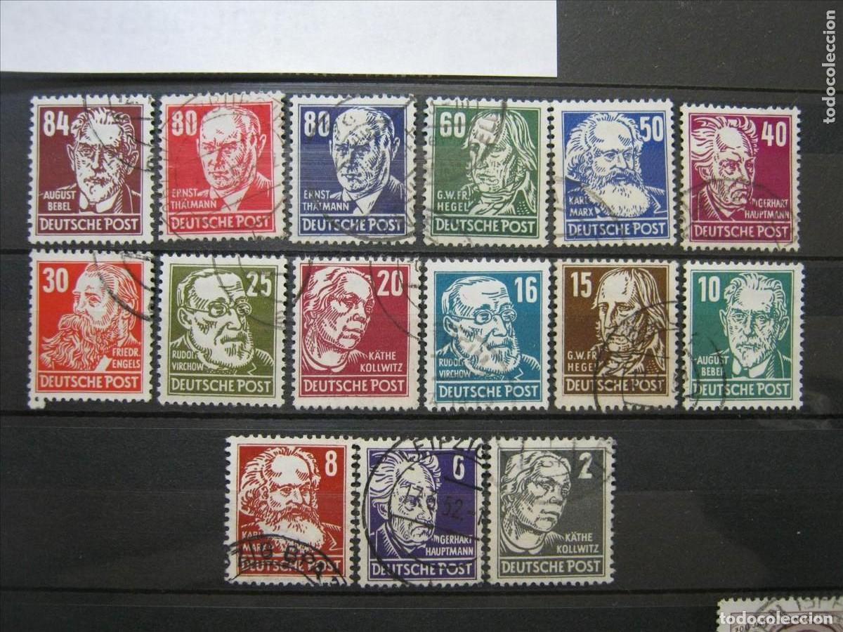 Stamps: DDR ALEMANIA ORIENTAL 1953 SERIE YVERT 91/105 MICHEL 327/341 USADOS BIEN, LEER!