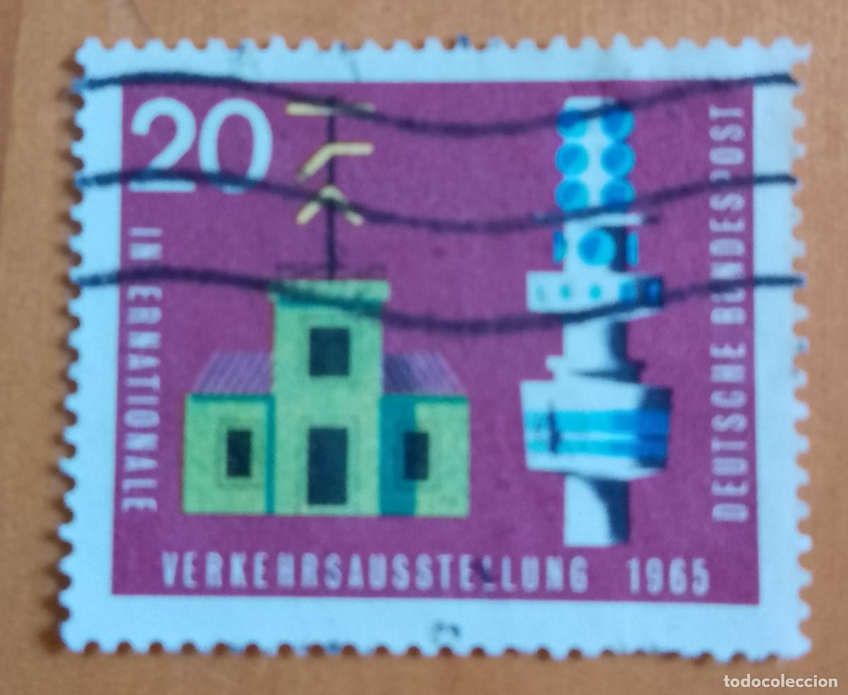 Sellos: ALEMANIA - V/F 20 - A&Ntilde;O 1965 - EXPOSICI&Oacute;N INTERNACIONAL DE TRANSPORTE - YV 343
