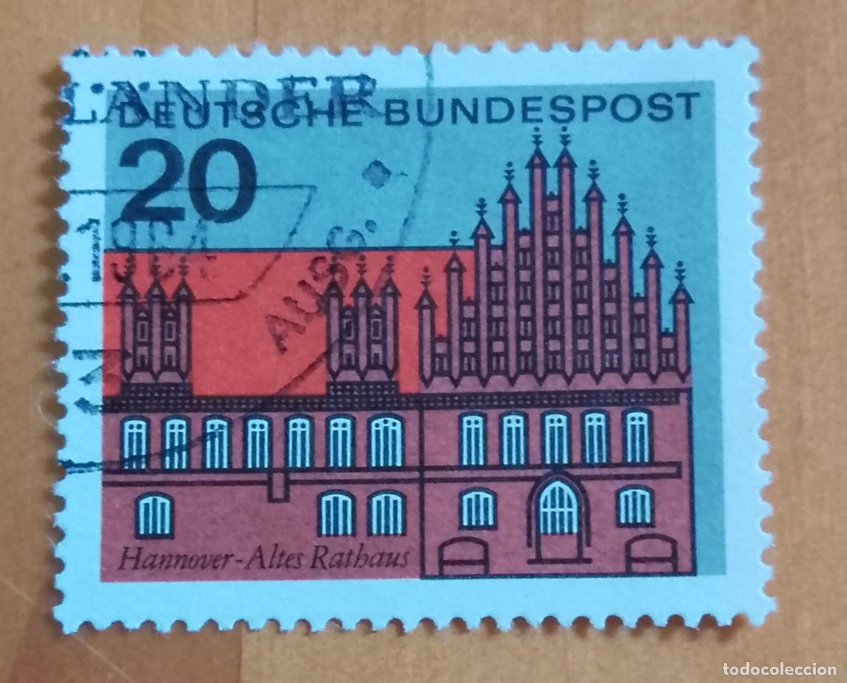Sellos: ALEMANIA - V/F 20 - ANTIGUO AYUNTAMIENTO DE HANNOVER - YV 288 - 29 ABRIL 1964