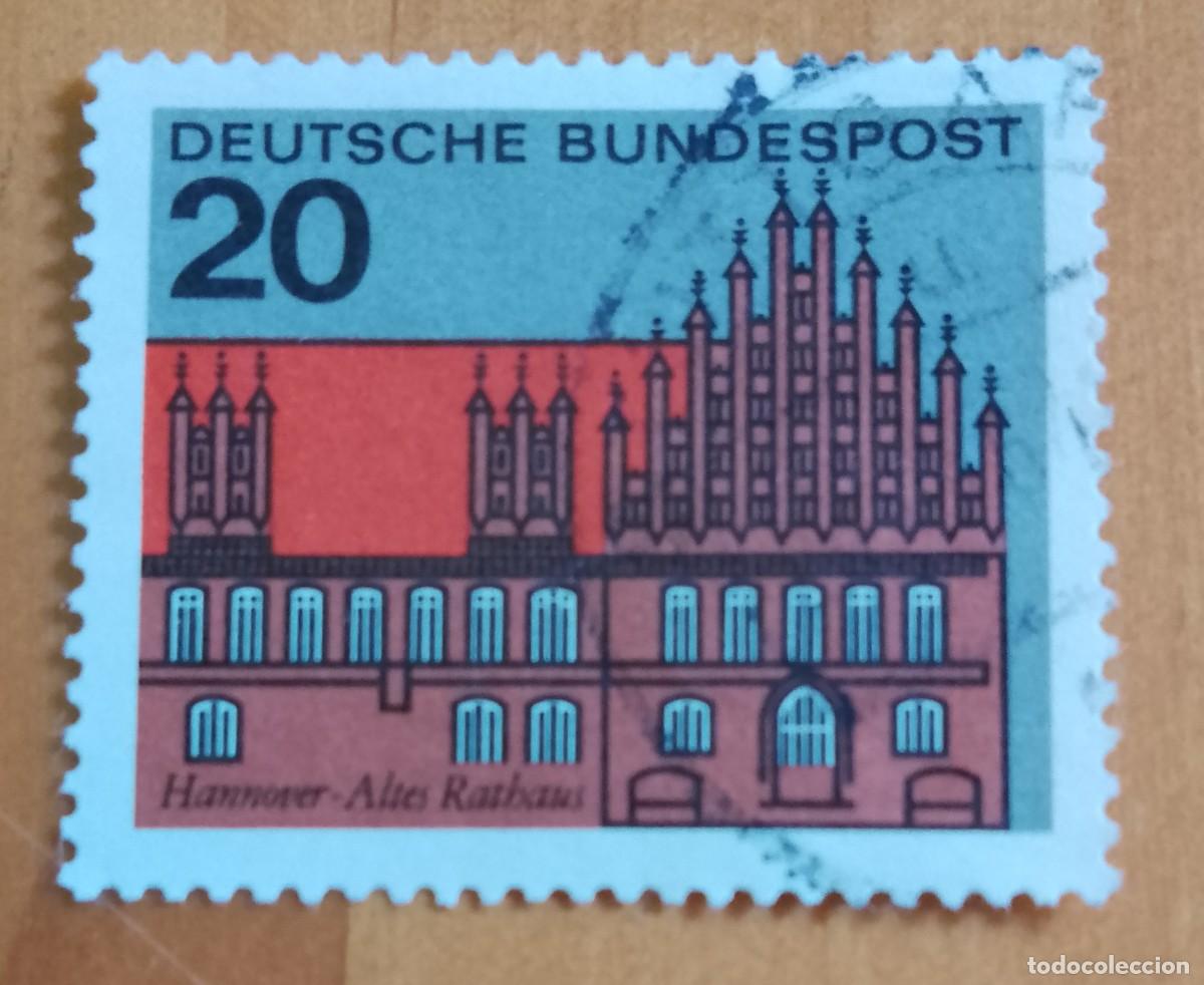 Sellos: ALEMANIA - V/F 20 - ANTIGUO AYUNTAMIENTO DE HANNOVER - YV 288 - 29 ABRIL 1964
