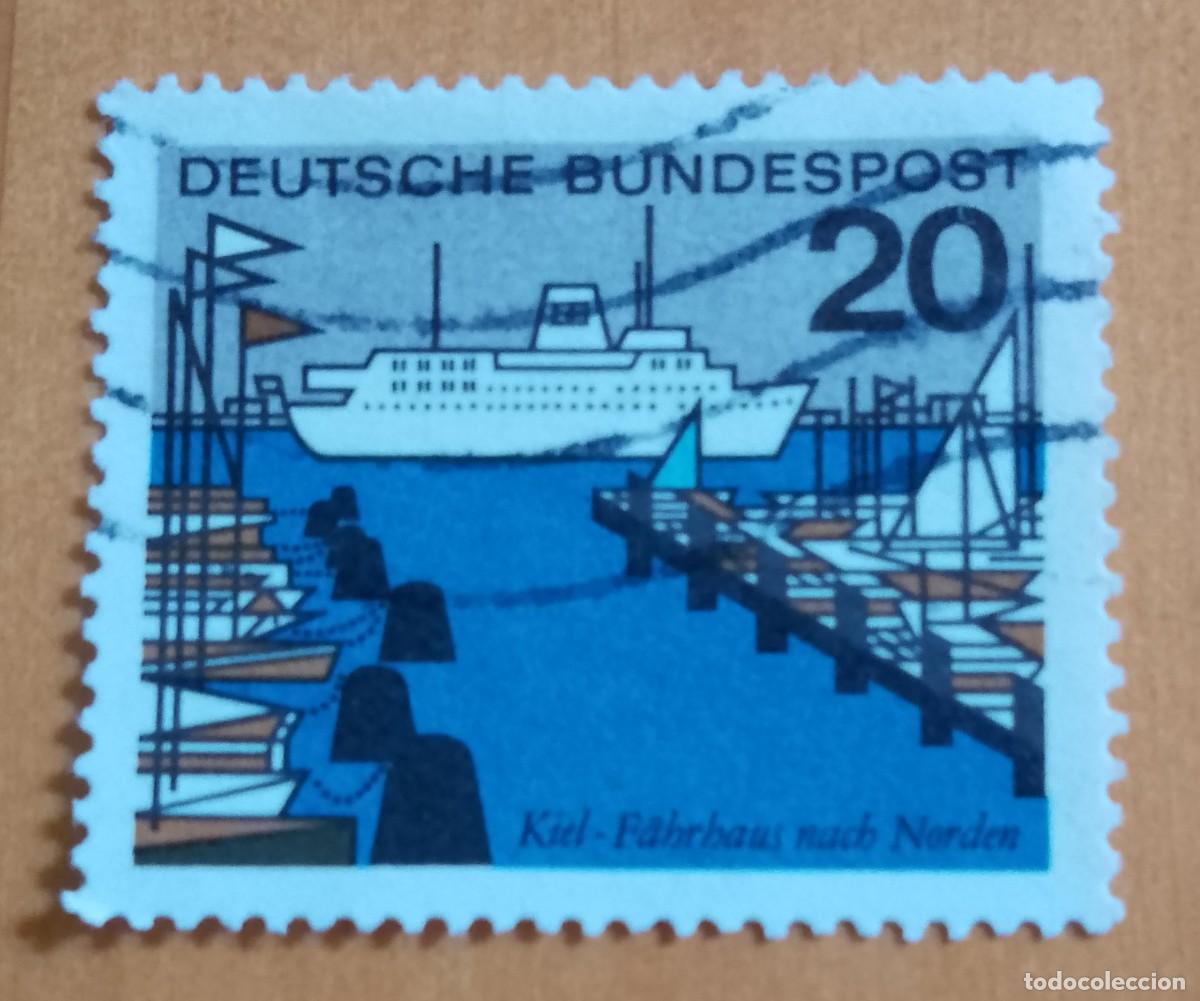 Sellos: ALEMANIA - V/F 20 - A&Ntilde;O 1964 - BARCOS, PUERTO DE KIEL - YV 290