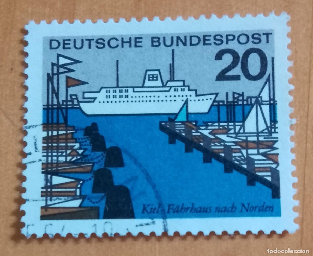 Sellos: ALEMANIA - V/F 20 - A&Ntilde;O 1964 - BARCOS, PUERTO DE KIEL - YV 290