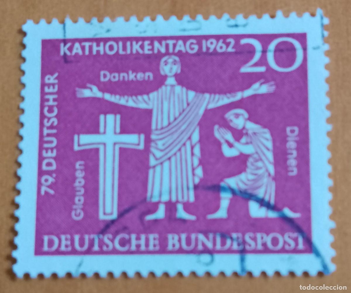 Sellos: ALEMANIA - V/F 20 - A&Ntilde;O 1962 . D&Iacute;A CAT&Oacute;LICO, SERVICIO DE ACCI&Oacute;N DE GRACIAS POR LA FE - YV 253