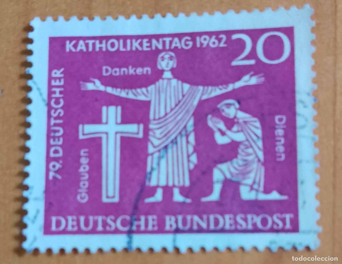 Sellos: ALEMANIA - V/F 20 - A&Ntilde;O 1962 . D&Iacute;A CAT&Oacute;LICO, SERVICIO DE ACCI&Oacute;N DE GRACIAS POR LA FE - YV 253