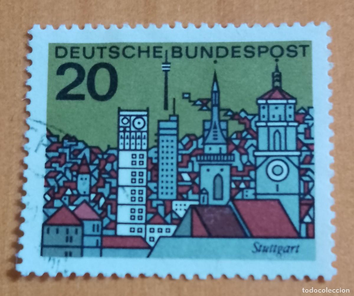 Sellos: ALEMANIA - V/F 20 - A&Ntilde;O 1965 . VISTA DE LA CIUDAD, STUTTGARD - YV 295C