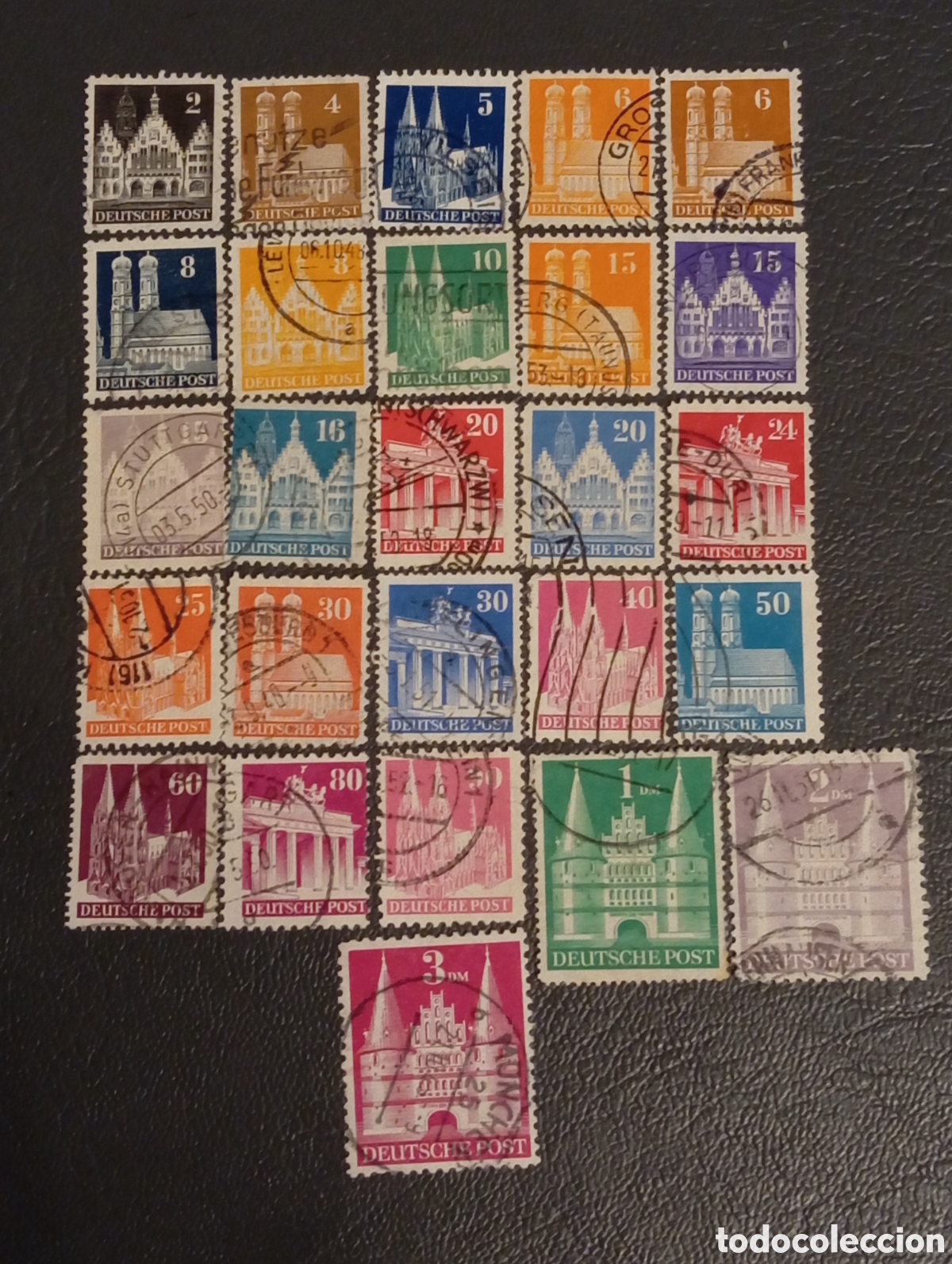 Sellos: Colecci&oacute;n Sellos Alemania Ocupaci&oacute;n Aliada 1948 - Serie Edificios (Michel 73/99)