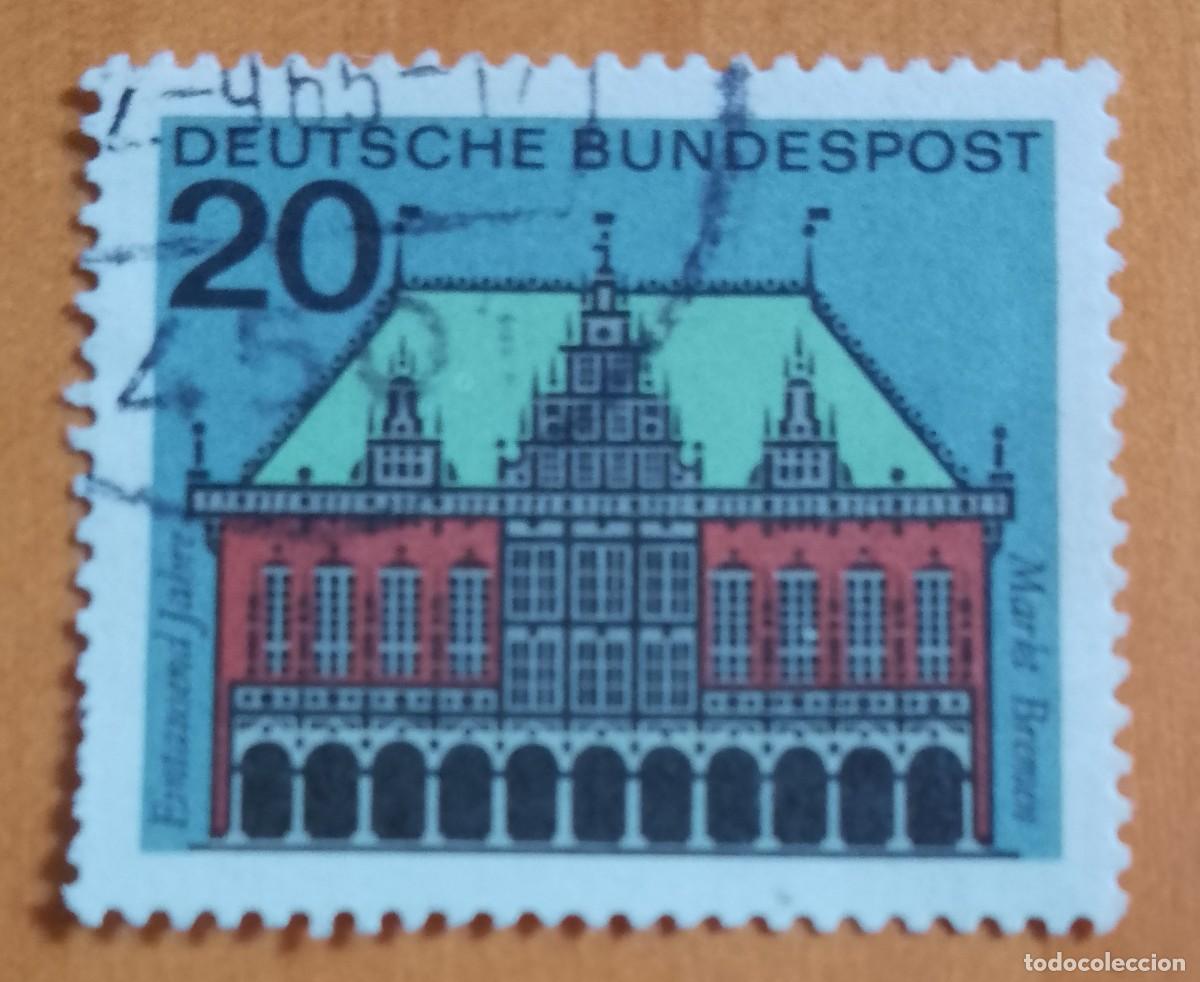 Sellos: ALEMANIA - V/F 20 - A&Ntilde;O 1965, MERCADO DE BREMEN - YV 295B