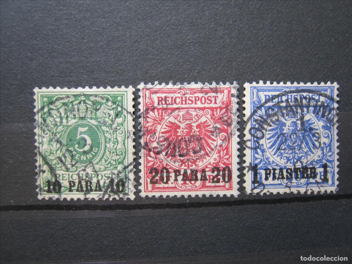 Briefmarken: ALEMANIA COLONIA EN LEVANTE TURCO 1889 YVERT 6, 7 Y 8 USADOS PERFECTOS.