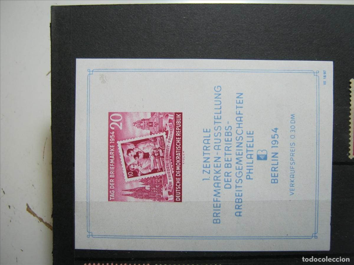Selos: DDR ALEMANIA ORIENTAL 1954 HOJA BLOQUE YVERT HB 4 MNH** SIN CHARNELA PUNTO CLARO.